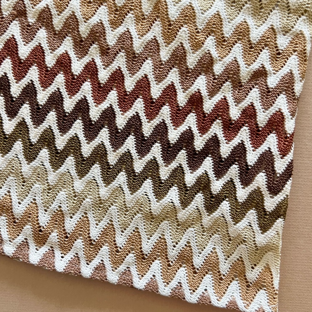 Show Me Your Mumu Chevron Crochet Knit Swing Tank Top Brown Cream Medium - Picture 7 of 15
